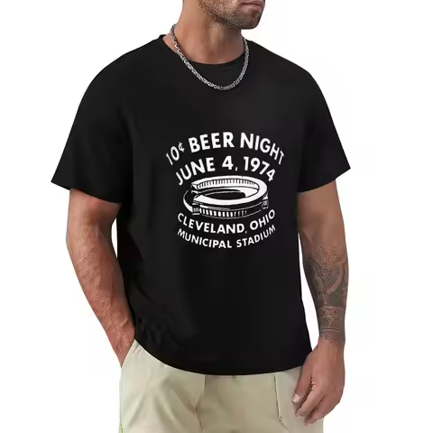 10 Cent Beer Night June 4, 1974 Cleveland, Ohio T-Shirt High Elasticity Sports Tee Shirt