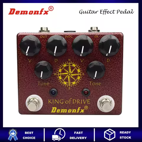 Demonfx Overdrive Guitar Effect Pedal with 4 Position DIP Switch Inside, King Of Drive