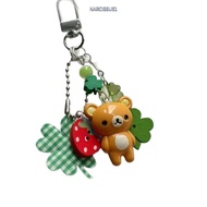 NARCIS Beaded Keychain, Four-leaf Clover Handmade Four-leaf Clover Keychain, Cute Style Beaded Desig