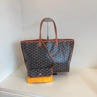 Goyard 雙面可用 內里全皮 棕色焦糖色老花 子母 中號 購物袋/托特包 約35*15*26
