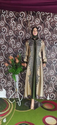 AA Busana Collection ✔️ Gamis Bahan Kristal Model Belah Pintu Kombinasi Brukat Panjang Gamis Mewah Gamis Terbaru