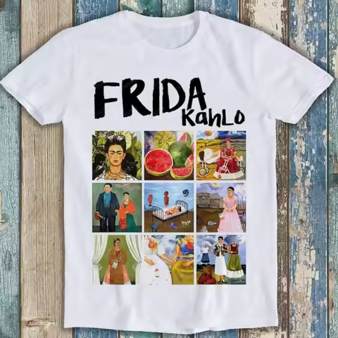 Frida Kahlo Artworks Paints Collage Limited Edition Best Seller Funny Meme Top Gift Tee T Shirt Hara