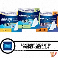 Whisper® Always Infinity Overnight Pads with Wings (Size 1/2/4) - Unscented