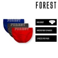 Forest Seluar Dalam Lelaki | (3 Pcs) Forest Mens Microfiber Spandex Mini Brief Underwear Assorted Co