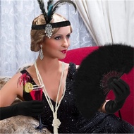 1920s Fashion Flapper Headband Holder Long Gloves Pearl Necklace Great Gatsby Accessories for Women