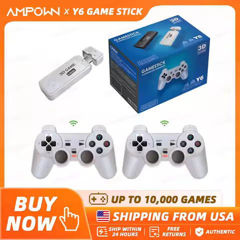 Ampown Y6 Retro Game Console 4K 60fps HDMI Output Low Latency GD10 TV Game Stick Dual Handle Portabl