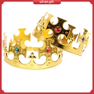 2 Pcs The Crowns for Women Golden King Halloween Party Prop Make up Clothing 17.00X17.00X8.00CM Baby