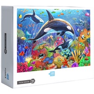 Ready Stock Ocean Underwater World Marine Life Dolphin Sea Jigsaw Puzzles 1000 Pcs Jigsaw Puzzle Adult Puzzle Creative Gift846163