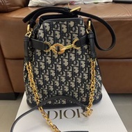 正品 法國 Dior 老花水桶袋兩用 JISOO同款 Medium C’Est Dior Bag In Dior Oblique Jacquard Canvas 水桶包 中size