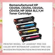 Remanufactured HP CE410A, CE411A CE412A, CE413A HP 305A B,C,Y,M Toner Cartridge