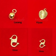 [VELLITA]Aksesori Emas Korea “Kipas/Loceng/Cangkuk S” 999.9 Gold Plated Accessories Part