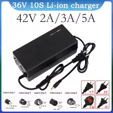 36V 42V 2A 3A 5A lithium battery charger output charger AC100-240V lithium-ion battery series