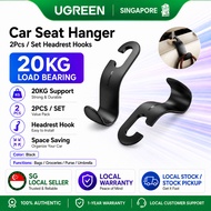 UGREEN 2Pcs/set Car Back Seat Headrest Hanger Holder Hooks (Black)