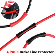 4pcs Bicycle Cable Protector Shift Brake Rubber Line Pipe Sleeve MTB Frame Protection Anti-friction Cycling Wrap Guard Tubes