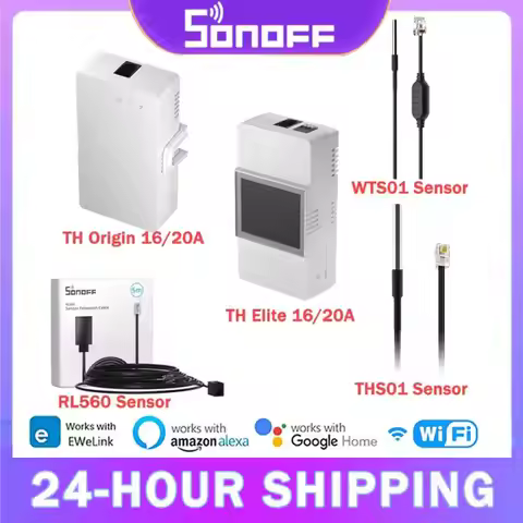SONOFF TH Elite 16A/20A WiFi Smart Switch Detector Monitor Temperature Humidity Remote Control Work 