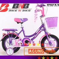 Cod !!! Sepeda Mini 16 18 20 Bnb Swan Anak Perempuan Keranjang