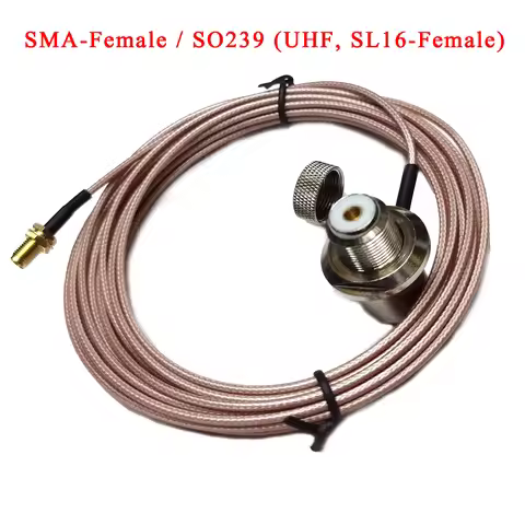 5m RG316 SMA-Female to SO239 right angle UV5R BF888S KG-UVD1P walkie-talkie radio vehicle mounted an