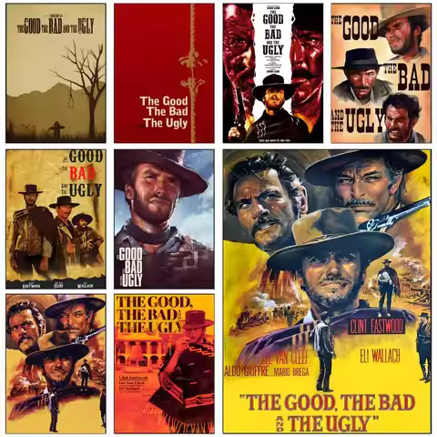 T-The Good The Bad and The Ugly Poster HD Self-Adhesive Wall Decor Home Office Dorm Bedroom & More I