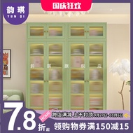 Internet Celebrity 2.4 M Changhong Glass Bookcase Top Cabinet Combination French Cream Style Children's Bookcase Living Room Display Cabinet