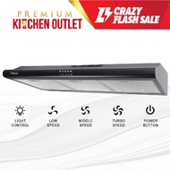 Firenzzi 1490m³/hr Slim Cooker Hood FH-902 XP/BK Combo w Firenzzi 2 Burner 4.8Kw Tempered Glass Hob 