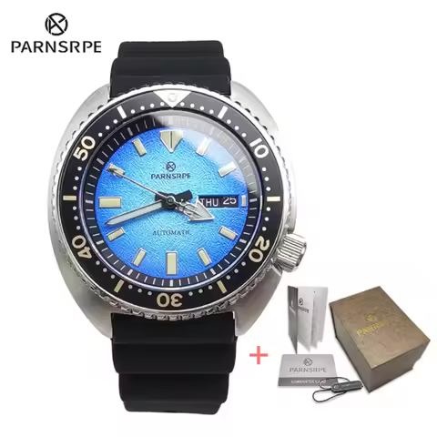 PARNSRPE Diver's Luxury Men's Automatic Mechanical Watch Japan NH36A Black Movement Aseptic Dial Sap