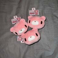 全新 日本正版 Gloomy 暴力熊 球形 大頭 壓力球 麻糬 吊飾 掛飾 公仔 景品 流血 Y2K 掛件 鎖匙扣 掛袋 毛公仔 格仔紋 黑暗 黑色 絲帶 蝴蝶結