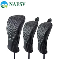 NAESV Golf Headcover, PU Leather Dustfroof Golf Wood Cover, Golf Accessories Hybrid 2 Color Waterpro