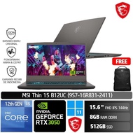 MSI Thin 15 B12UC Gaming Laptop (9S7-16R831-2411) /Core i5-12450H/16GB/512GB SSD/RTX3050 4GB/Win 11
