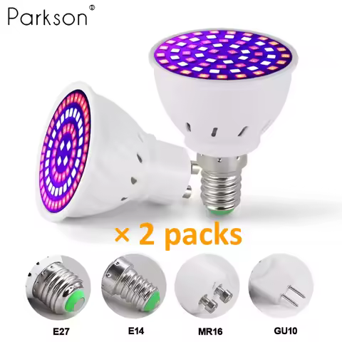 2pcs/lot LED Grow Light Bulb E27 E14 GU10 MR16 220V Full Spectrum Greenhouse Hydroponic Grow lamp Fl