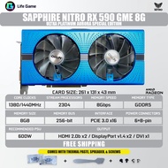 Used Sapphire RX 590 RX590 GME 2304sp 8G 8GB D5 DUAL FAN AMD Graphic Graphics Card grafik cards GPU Ultra platinum aurora