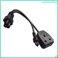 WU Portable 30CM IEC320 C6 To C5 Power Cord With UK Female Socket Y-splitter Power Wire Line For Mul