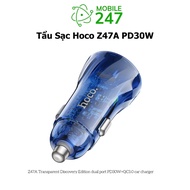 Hoco Z47A transparent car charger, 30w QC3.0 fast charger with 2 USB ports + Type-C Mobile247