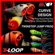 【Jom Pancing】EXP TWIN STEP Jump Frog Wooden Snakehead Fishing Lure Expert for Snakehead Hunter Haruan/Toman Bunga/Bujuk