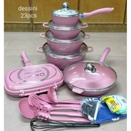 PERIUK VIRAL LATEST BRAND DESINI SET 23 PCS CERAMIC NON STICK MADE IN ITALY