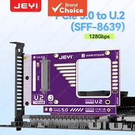 JEYI PCIe 5.0 to U.2 (SFF-8639) Adapter, 128 Gbps GEN5 U.2 SSD to PCIe X4 X8 X16 Expansion Card Comp