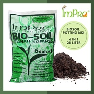 BioSoil 28L - Tanah Hitam Baja Campuran Organik Kompos Media Tanaman 6Dalam1 (Organic Potting Mix/ F