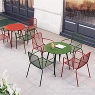 Outdoor table and chair set leisure table and chair for milk tea shop cafe balcony table and chair