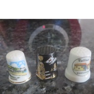 Souvenir Travel Vintage Porcelain Thimbles JAPAN/ESTONIA /LLANDUDNO WALES UK/ Preloved Good