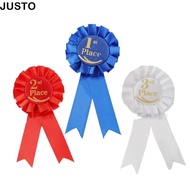 JUSTO Ribbon Award Set, Blue,Red,White Recognition Ribbons Rosette Ribbon, Honorable Ribbon