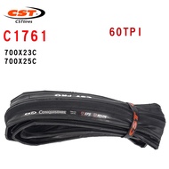 CST Road Bike Tire C1761 Bike Spare Parts 700C Folding Stab Proof Tyre 700*23C 25C 60TPI Wear Resistant Bicycle Tires