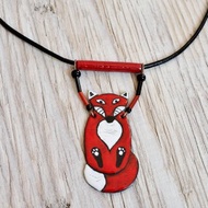 珠寶，項鍊，狐狸，琺瑯，吊墜，狐狸吊墜，琺瑯項鍊，琺瑯吊墜，琺瑯珠寶，狐狸項鍊，波西米亞風琺瑯項鍊，波西米亞風項鍊，狐狸珠寶