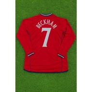 Soccer Jersey Blockcore England 2002 Away Long Sleeve Shirt Name Set BECKHAM 7