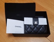 全新 現貨 Chanel Card Case Wallet 經典款 雙層拉鏈迷你小銀包卡片套 牛皮 荔枝皮 銀色扣 購自香港專門店