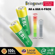 EBL Carbon Zinc Batteries [4Pcs-pack]  1.5V AA/AAA Battery Leakproof For Radios Toy Camera Headphone