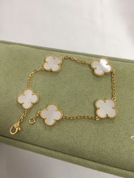 💕Van Cleef & Arpels梵克雅寶 Alhambra四葉幸運系列 五花四葉草 白色 手鍊 女款