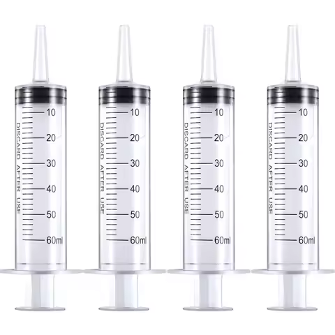 4 Pack 20ml 60ml Large Capacity Syringe Syringes Pump Plastic Syringe Measuring Syringe Tool Multipl