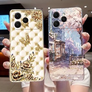 For Tecno Spark 40 4G KM5 Jelly Silicone Soft TPU Back Cover Fashion Style Shell Dreamy Pattern Flow