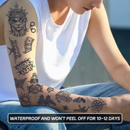 Gun Design Temporary Tattoo Sticker Waterproof 2 Weeks Fake Body Art Matte Finish