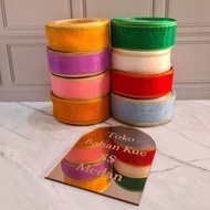 1 inch (18 meters) Gold List Organdi Fabric Ribbon