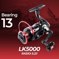 PROMO Reel Pancing Aluminium Gold Sharking LK 3000 5000 7000 Reel Pancing Spinning 4.7:1 Ball Bearin